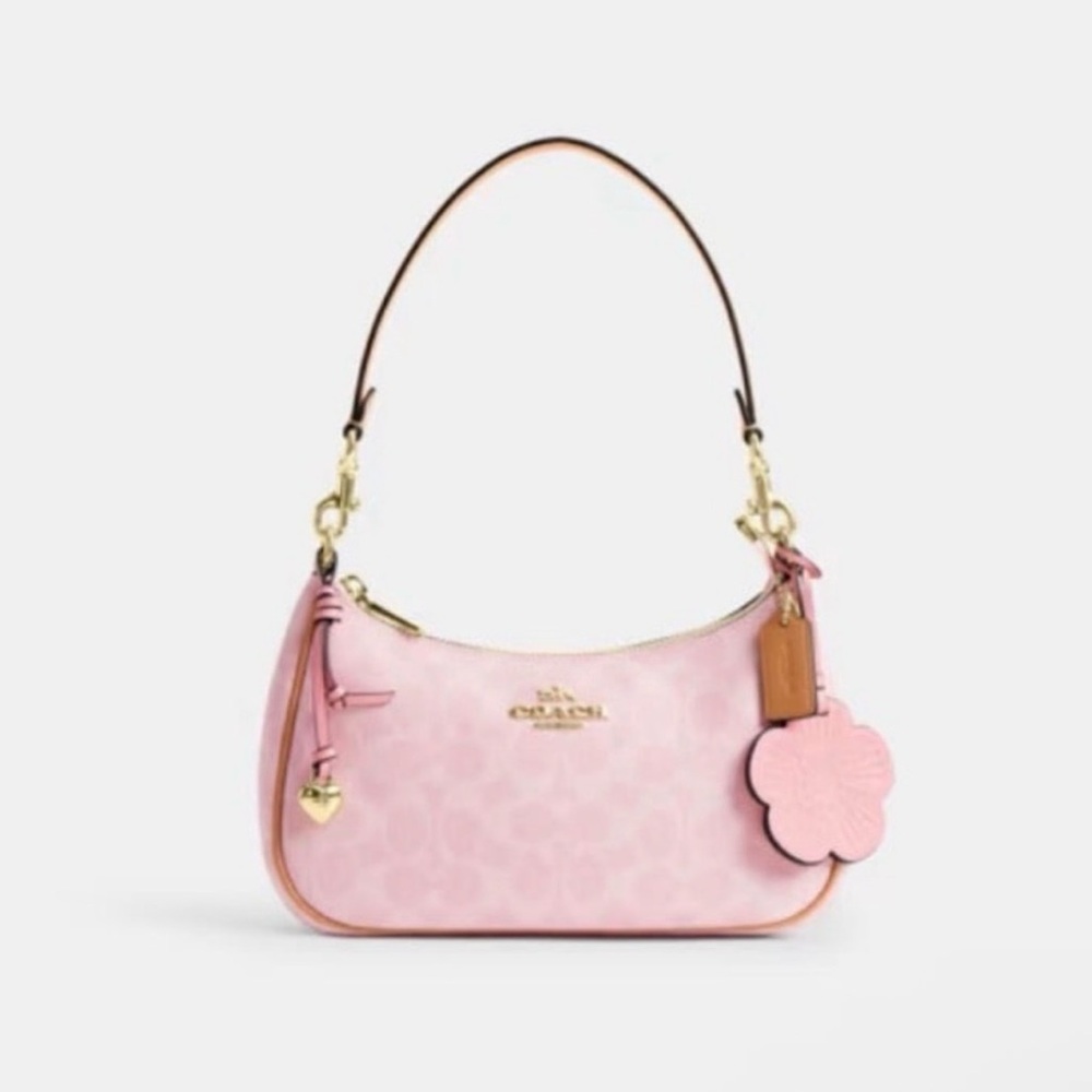 Coach Powder Pink Teri Shoulder Bag with Charms